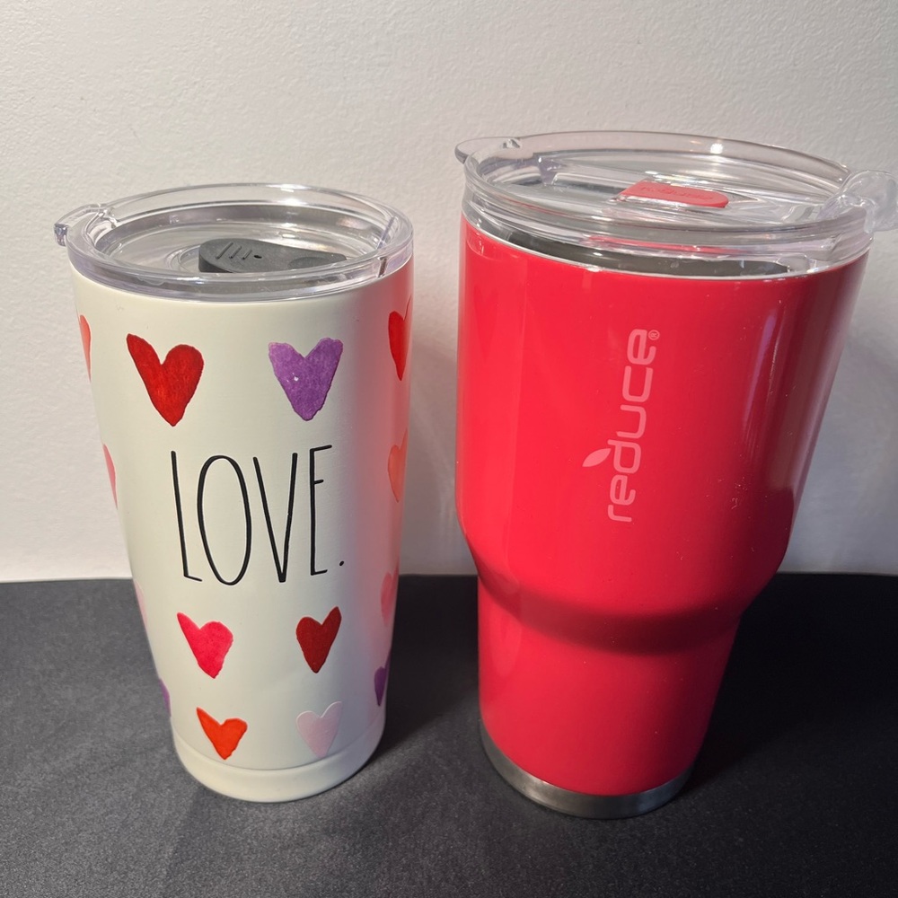 Red and White Heart and Pink mug Tumbler